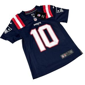 NWT New England Patriots Jersey Youth Kids S Blue Mac Jones #10 Nike NFL